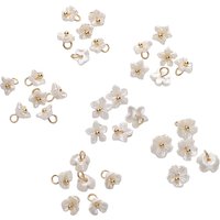5pcs White Mini Small Flowers Resin Charms For Jewelry Making Sakura Pendant Handmade Bracelet Earrings Necklace DIY Accessories