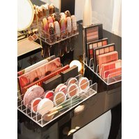 Makeup Organizer Desktop Multi-cell Display Box Makeup Blush Cosmetics Shelf 7-compartment Plastic Eye Shadow Tray Storage Box