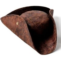 Faux Leather Pirate Hat Brown Black Colonial Style For Holiday Party Cosplay Halloween Purim Hat