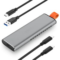 RSHTECH M.2 NVMe SATA SSD Enclosure Aluminum 10Gbps USB 3.1 External NVMe SSD Caddy for NVMe PCIe and SATA M-Key(B+M Key) UASP