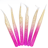 1pcs Eyelash Tweezers Eyebrow Clip Ice Flower Art Design 3D High Precision Stainless Steel Lash Extension Tweezer Makeup Tool
