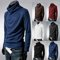 2025 Winter New Men's Turtleneck Sweaters Solid Color Fashion Knitted Pullovers Men Casual Sweater Male Autumn Knitwear MY278