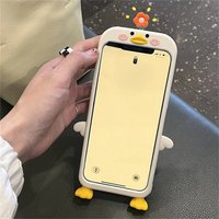 Cartoon Cute 3D Duck Case For iPhone 14 13 12 11 Pro XS Max X XR 7 8 6 Plus SE 2022 MiNi Kawaii Phone Protector Soft Cover Cases