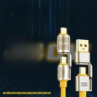 240W 4-in-1 Super Fast Charging Data Cable Type-C To Type-C Zinc Alloy Cable For iPhone 16 15 Samsung Huawei Xiaomi
