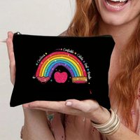 1pc Women'S Clutch Bag,Teacher Gifts To Best Teacher Ever Letter Print Makeup Bag,Gift Bag Zipper Bag for Travel Storage Bag
