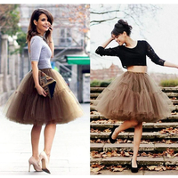 Women Petticoat Short Skirt Soft Tutu Tulle Party Dress 6 Layers Vintage High Waist Ball Gown Underskirt Rockabilly Crinoline