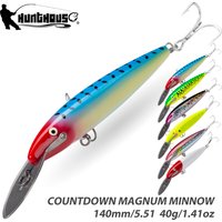 Hunthouse Metal Lip Minnow Fishing Lure 140mm 40g Countdown Magnum Sinking Trolling Hard Bait Saltwater For Blues Tuna Tackle