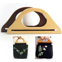 2PCS 2 Colors 25cm Wood handles for bags, handles for bags,handcraft plywood for handbags making, DIY purse handle