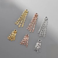 TrustDavis Real 925 Sterling Silver Long Tassel Cross Chains Pendant for Women Kids Handmade DIY Accessories Jewelry DZ1262