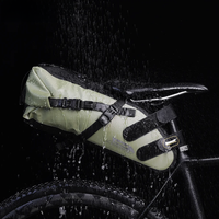 AliExpress Rhinowalk 100%Waterproof Bike Saddle Bag 5L 10L 13L Foldable Bicycle Tail Bag Outdoor MTB Panner Storage Pack Reflective Green