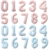 32/40inch Light Pink Blue number balloons Foil Balloon Birthday Balloon Party Baloon 0 1 2 3 4 5 6 7 8 9 globos Balls