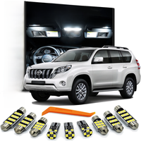 ZITWO 16Pcs LED Bulb Interior Reading Door Trunk Plate light Kit For Toyota Prado 150 LC150 2010- 2018 2019 2020 2021 2022 2023