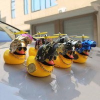 AliExpress NONE Rubber Yellow Duck Toy Car Dashboard Decorations Auto Bike Ornaments Yellow Duck with Propeller Helmet Car Interior Accessories