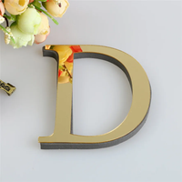20cm Gold English Letters Wall Stickers Wall Art Alphabet Self-adhesive 3D Acrylic Mirror+EVA Numbers Ornaments For Home Decor