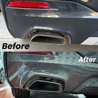Square Exhaust Tip Cover Trim Stainless Steel for BMW G30 G31 530i 520i 530d 520d 2018-2021 Rear Muffler Tailpipe Frame (1 Pair)
