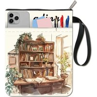 Desktop Book Covers Words Book Sleeve Book Protector for Paperbacks Washable Fabric Cloth Book Cover with Zipper and Extra