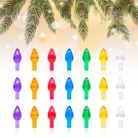 50pcs Replacement Plastic Light Bulbs Flame Shape Ceramic Tree Multicolor Medium Twist Light Ornaments New Year Party Home Decor