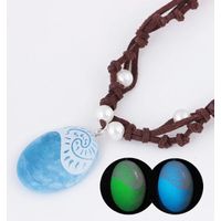 New 2020 Blue Stone Luminous Pendant Necklaces Polynesia Ocean Princess Moana Rope Chain Necklace Women Female Fashion Jewelry