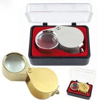 30X 20X 10X Pocket Loupe Magnifier Metal Jewelry Magnifying Glass Foldable Lens Triplet Glass Diamond Jewelers Eye Glass Tools
