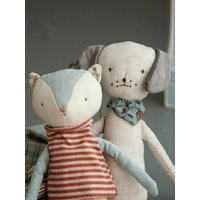 Best Friend Puppy Plushies Cotton Linen Stuffed Dog Plush Toys Handmade Vintage Kitty Doggy Stuffed Toys