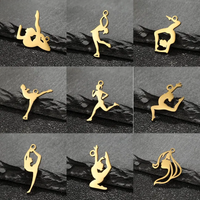 5pcs/lot Multiple Style Sports Charms for DIY Fitness Lovers Ornament Gymnastics Yoga Running Pendant Jewellery Making Supplies