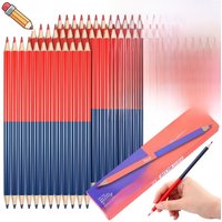 48-12pcs/box Double Ended Colored Wood Pencil Red&Blue HB Construction Wood Working Laboratory Plotting Mark Stationery Coloring