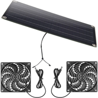 12W DC 18V Solar Panel Fan Kit USB 5V Weatherproof Solar Fan System For Chicken Coop Greenhouse Shed Pet House Window Exhaust