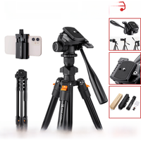 K&F CONCEPT 64inch/162cm Video Tripod Lightweight Aluminum Tripods for Photography Live Streaming DSLR Camera Phone Holder Stand