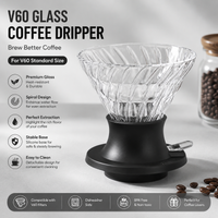 Magpie Reusable Glass Coffee Hand Brew Dripper with Filters for Home, Office, Cafe, and Coffee Shop Use