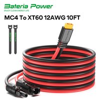 Solar to XT60 Charge Extension Cable 12AWG 10Ft Solar Connector to XT60 Adapter Cable for Solar Panel to LiFePO4 Battery