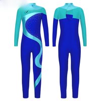 Ballet Gymnastics Dance Jumpsuit for Kids Girls Figure Ice Skating Leotard Mock Neck Long Sleeve Keyhole Back Bodysuit Romper