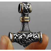 Viking Thor's Hammer Vintage Personality Necklace Stainless Steel Vegvisir Anchor Pendant Necklace Men's Amulet Jewelry Gift