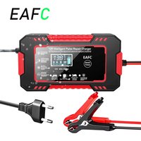 Inteligentna ładowarka impulsowa 12V 6A z wyświetlaczem LCD, szybkie ładowanie akumulatorów AGM/GEL/olowianych do samochodów i motocykli z głębokim cyklem rozładowania.