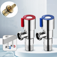 Triangle Valve Stainless Steel Hot Cold Inlet Valve Toilet Water Stop Valve Water Heater Valve Kitchen Sink Basin Triangle Valve