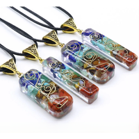 AliExpress NONE Colorful gravel necklace Natural Stone Resin Pendants Chakra Healing Chip Crystal Agate Stone Charms for Jewelry Making Necklace