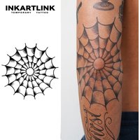 A Large Spider Web Temporary Tattoo,Lasts To 15 Days New Technology Magic Waterproof Semi Permanent Sticker.