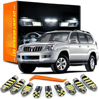 ZITWO 17Pcs Complete LED Bulb Interior Reading Door Light Kit For Toyota Prado 120 LC120 2002 2003 2004 2005 2006 2007 2008 2009