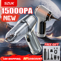 SZUK NEW Portable Car Vacuum Cleaner 15000PA HandHeld Cleaning Machine Cordless Cleaner Powerful Mini Wireless Vacuum Cleaner