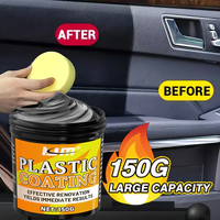 Black car interior repair wax - tire shine and plastic repair, long-lasting glossy coating for dashboard and steering wheel