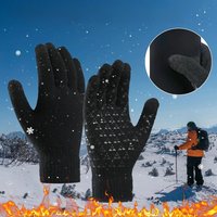 AliExpress NONE Winter Men Knitted Gloves Warm Full Fingers Touch Screen Anti-Slip Gloves for Cycling Running Driving Hiking Camping Work Mitten