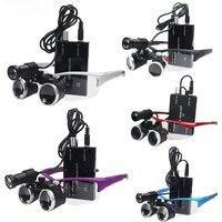Dental Loupes 2.5/3.5x Magnifier Lab Medical Magnification Binocular Magnifier Headlight Headlamp 5W Spot Light With Battery