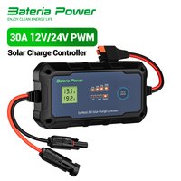 30A PWM Solar Charge Controller 12V/24V Auto Solar Panel Battery Regulator with Adjustable Multi-Function&LCD Display for Solar image 3