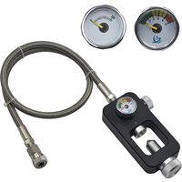 Scuba Fill Refilling Station Air Tank for Scuba Cylinder 10 or 24 inches Stainless Steel Braided Hose 4500psi Charging Adapter