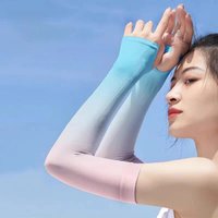 AliExpress Gradient Ice Silk Arm Sleeves Breathable Men Women Cycling Summer Travel Arm Cover Stretchable Cooling Skin-friendly Sleeves