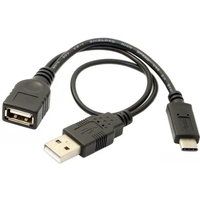 USB-C USB 3.1 Type C Male Connector to A Female OTG Data Cable with Extral Power cable 20cm