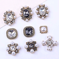 Vintage Alloy Rhinestone Flat Back Brooch Woven Garment Accessories Wedding Jewelry Accessories Button Bow Tie Hairpin Decor
