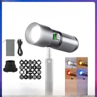 NEEWER BASICS FL10 LED Photography Flashlight with 4 Colors/20 Gobo Filters/7500mAh, 10W Portable LED Video Spotlight