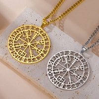 LIKGREAT Vintage Viking Compass Rune Pendant Necklace Stainless Steel Nordic Odin Vegvisir Amulet Punk Party Jewelry Gift 2025