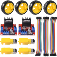 4PCS DC 3-6V Electric Motor with 4Pcs Plastic Tire Wheel Dual Shaft Gear Motor Gear Motor DIY Kit for Arduino Smart Car Kit