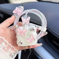 5pcs/1set Butterfly Charger Protective Case For iPhone 18W/20W Fast Charging Cable Data Anti-break Charger Protective Rope